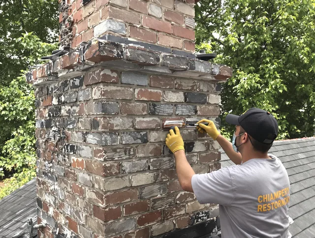 In-progress chimney restoration by Manchester Chimney Sweep in Manchester, CT